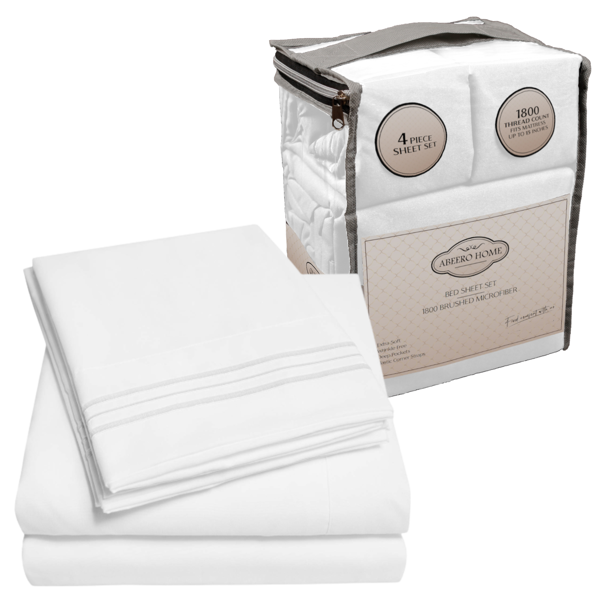 Abeero Home Buy Mellanni Queen Sheet Set - Hotel Luxury 1800 Bedding Sheets & Pillowcases - Extra Soft Cooling Bed Sheets - Deep Pocket up to 16 inch Mattress - Wrinkle Free